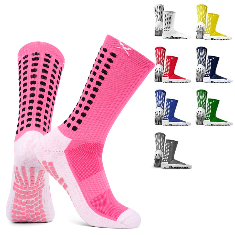 Anti Slip Soccer Socks (Calf) | Pink