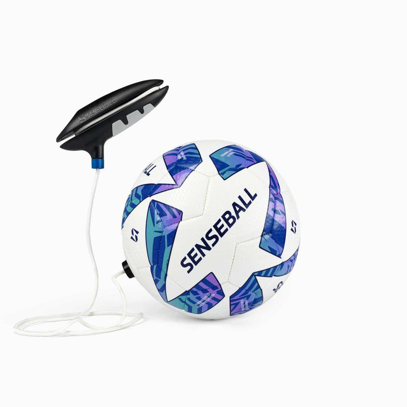 SenseBall all-level training football ball size 3 blue soccer kick trainer with attachment and string