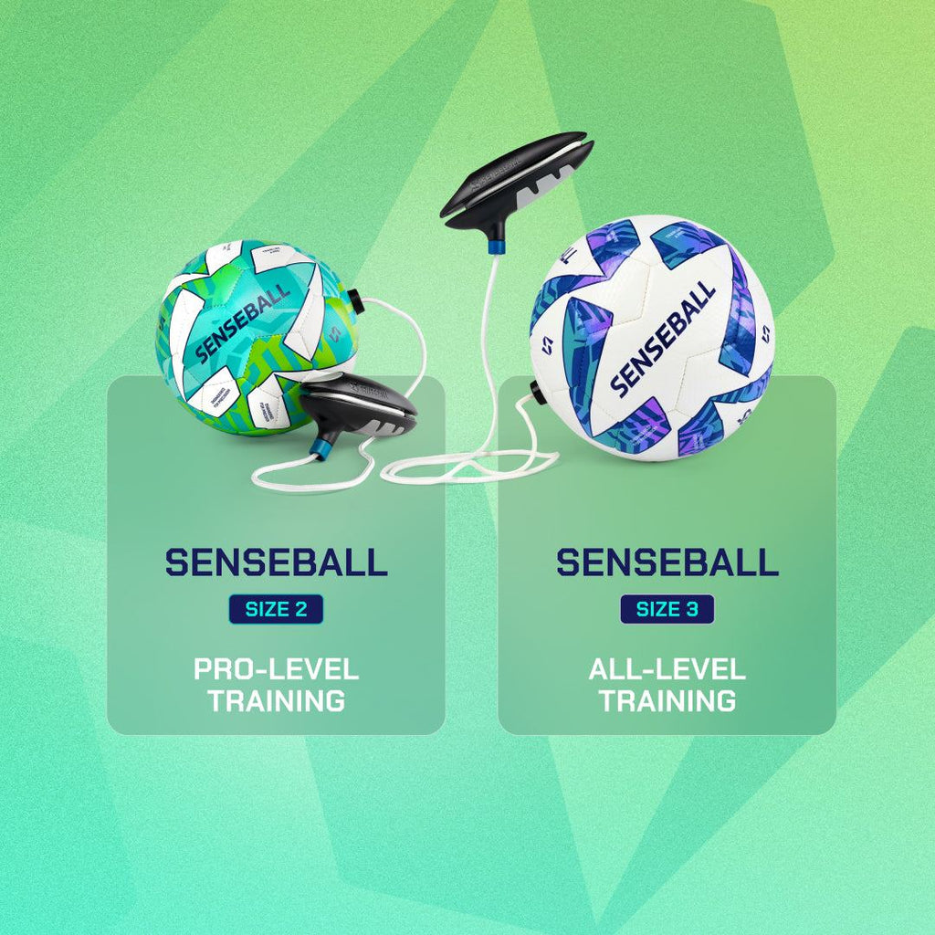 Green SenseBall Football Kick Trainer Pro-Level Size 2 ball with tether for advanced soccer training