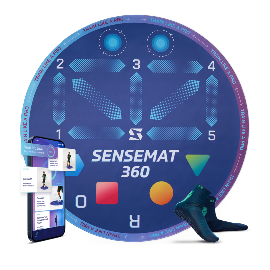 SenseMat 360 cognitive footwork training mat with app and grip socks