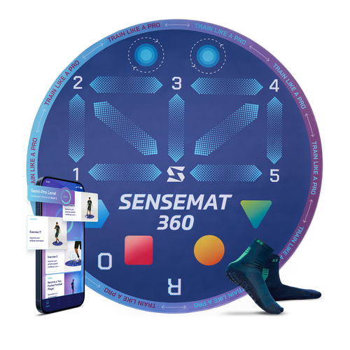 SenseMat 360 cognitive footwork training mat with app and grip socks