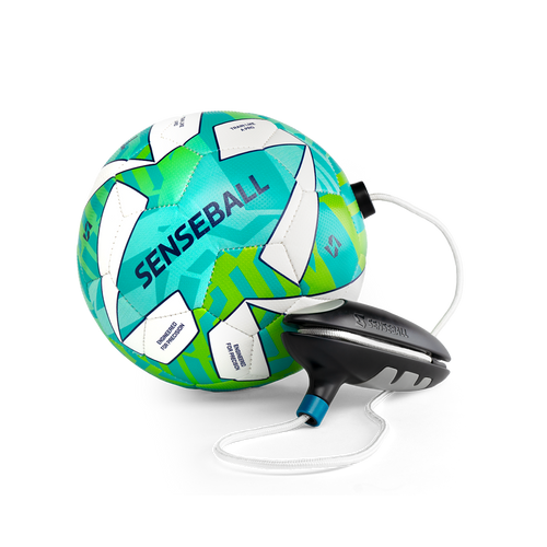 SenseBall kick trainer, size 2 green ball with tether and handle