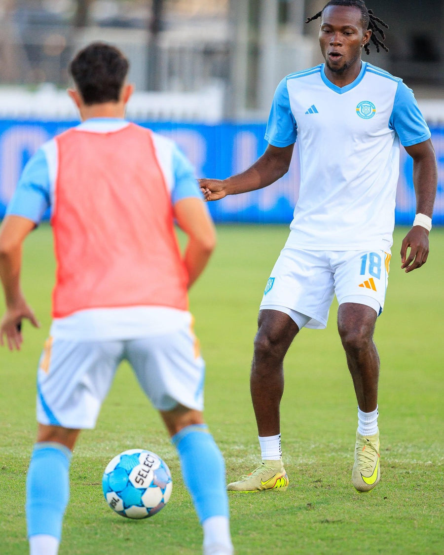 Wahab Ackwei wearing LUX grip socks