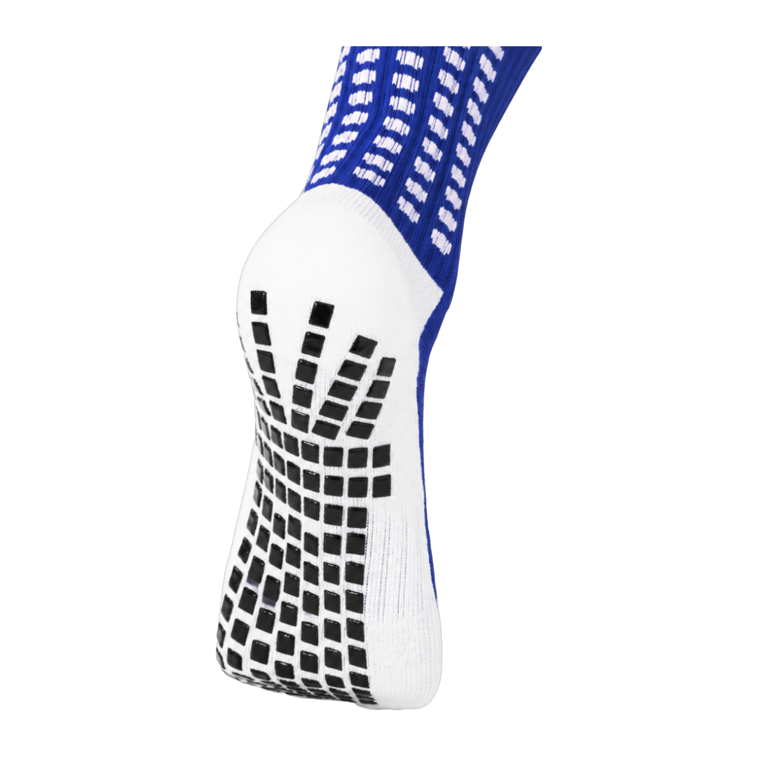 Dual Grip sole detail on the blue LUX V1 grip sock
