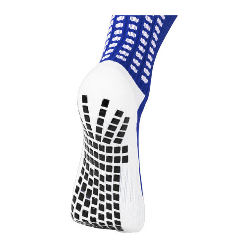 Dual Grip sole detail on the blue LUX V1 junior grip sock