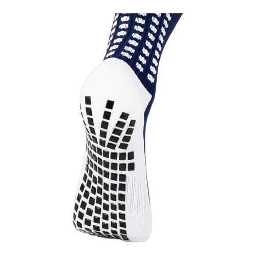 Dual Grip sole detail on the navy blue LUX V1 grip sock