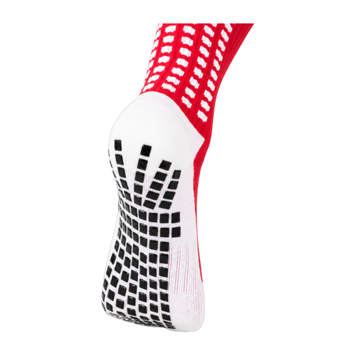 Dual Grip sole detail on the red LUX V1 grip sock