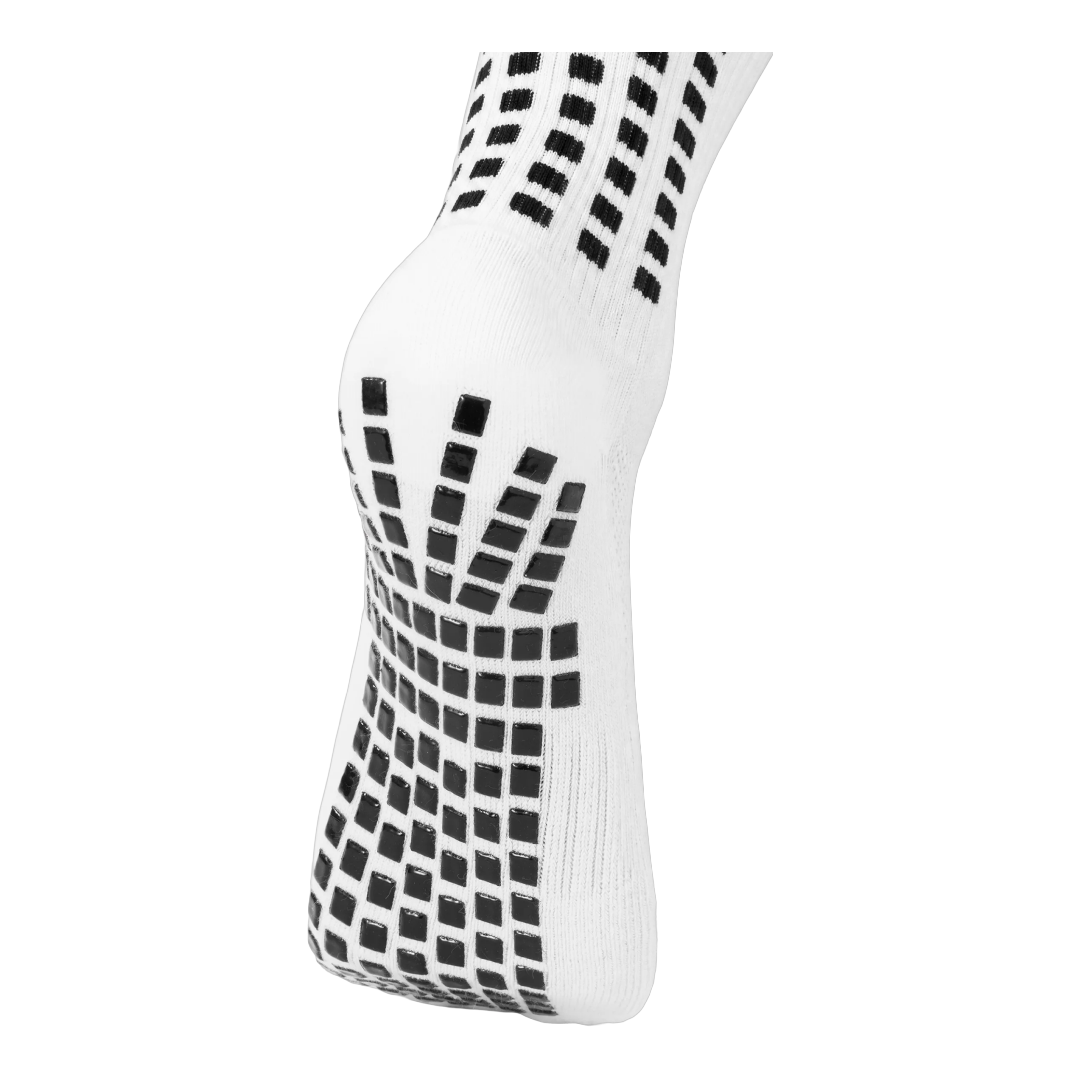 Dual Grip sole detail on the white LUX V1 grip sock