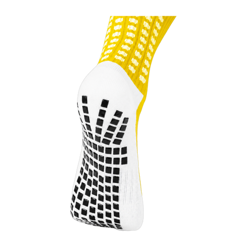 Dual Grip sole detail on the yellow LUX V1 grip sock
